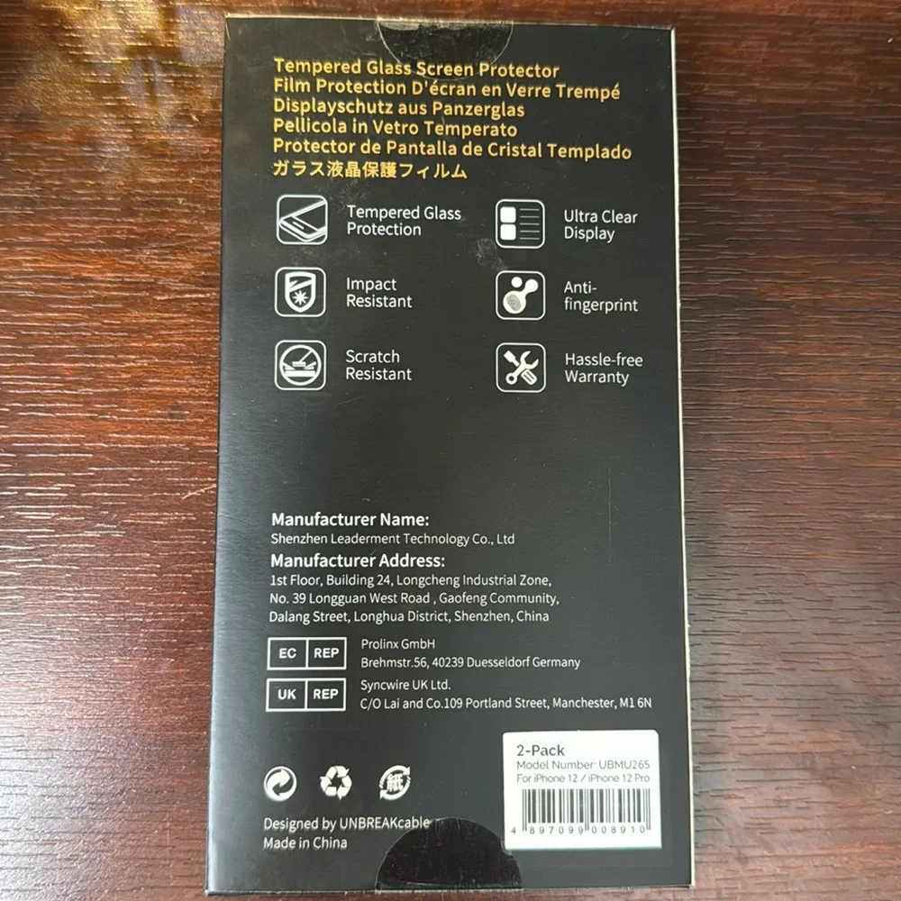 Tempered glass protectors. iPhone 12 and 12pro